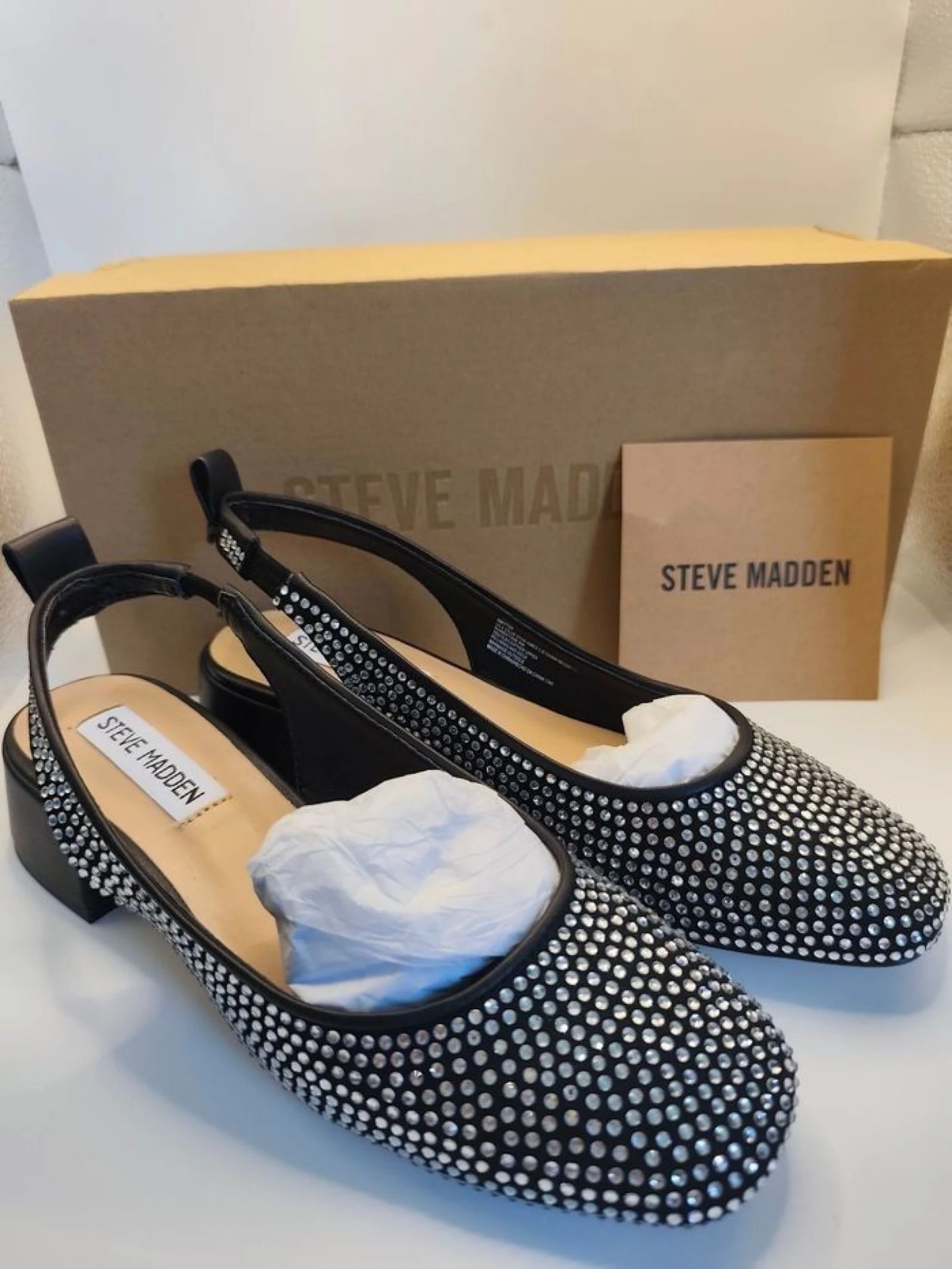 Steve Madden Escarpins Slingback Strass Noirs Neufs – Elegance & Glamour, pointure 37 – photo 4